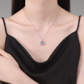 925 Silver Cross-Border New Flexible Moissanite Pendant Necklace, Women's Light Luxury Versatile Choker-0-2