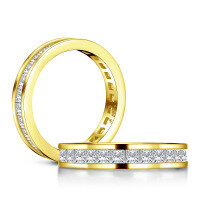 Sterling Silver Square Full Diamond Zircon Ring, Fashionable and Versatile Ins Style High-End Cross-Border Hit.-Zircon ring [K gold]  US$10