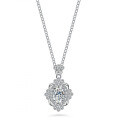 S925 Silver 1-Carat Moissanite Oval Crown Pendant Necklace for Women-0-4