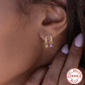 wholesale S925 Sterling Silver Three-Prong Colorful Diamond Ear Cuff, an Ins-style minimalist and chic ear accessory-0-1