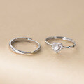 wholesale S925 Sterling Silver Fresh and Sweet Style Minimalist Diamond-Inlaid Heart Mobius Ring R02598-0-2