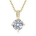 Sterling Silver Fashion Pendant Necklace with Moissanite-0-5