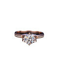 Silver Moissanite Ring Iris Flower Petals Women's Live Stream Supply-0-2