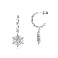 wholesale Metal geometric irregular snowflake ear hooks for women, Christmas gifts, Amazon cross-border exclusive-0-4