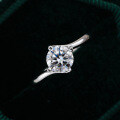 925 Sterling Silver Moissanite Four-Prong Women's Ring, Classic Fashion Jewelry, Manufacturer Drop Shipping-0-0