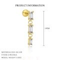 wholesale S925 Sterling Silver Irregular Zircon Star Earrings, Round Small Niche Design。-0-9