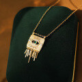 wholesale S925 Sterling Silver Women's Evil Eye Tassel Necklace-0-2