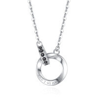 wholesale S925 Sterling Silver Ferris Wheel Pendant with Zirconia for Women-Mobius Couple Necklace - Topaz Edition  925 Silver