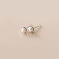wholesale S925 Sterling Silver Simple Shell Pearl Synthetic Pearl Ear Studs Women's Korean Style Fresh and Sweet Earrings M01064-0-5