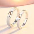 wholesale 925 Sterling Silver Love Heart Couple Rings Heart-shaped Men Women Ins Trendy Fashion Personality Eternal Union Matching Rings Gift Jewelry-0-0