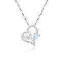 wholesale 925 Sterling Silver Heart-Shaped Gemstone Necklace, Natural Crystal Topaz Garnet Necklace, Non-Fading Gift for Women-0-4