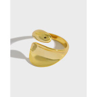 wholesale S925 Sterling Silver JT314 Korean Style Minimalist Smooth Waterdrop Open Adjustable Ring for Women, Versatile Silver Ring-Platinum [No. 13/Adjustable] Opening adjustable