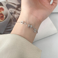 wholesale S925 Silver Fresh and Sweet Ins-style Asymmetric Waist-inlaid Diamond Hollow Cylinder Bracelet S7917-S925 silver bracelet silver>925 silver