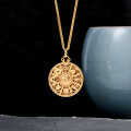 Gold-Plated New Chinese Style Eight Treasures Compass Necklace-0-1