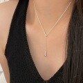 wholesale S925 Sterling Silver Pendant Water Drop Necklace for Women, Xiaohongshu Viral Choker with High-End Design Collarbone Chain-0-2