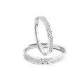 wholesale S925 Sterling Silver Anniversary Couple's Ring Set for Men and Women, Minimalist and Luxurious High-End Matching Bands for Valentine's Day Gift for Girlfriend-0-4