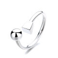 wholesale S925 Sterling Silver Korean-style Creative and Unique Irregular Geometric Open Ring with Spherical Cube Design-0-4