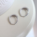 wholesale S925 sterling silver plated white gold hypoallergenic, slimming and versatile oval large earlobe earrings-0-1