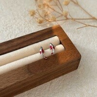 wholesale Sterling Silver S999 Mini Koi Fish Stud Earrings, Small and Exquisite, Versatile for Students, Hypoallergenic for Pierced Ears, Niche Luxury-Sterling silver