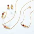wholesale 9K gold-plated 925 silver natural garnet floral cubic zirconia bracelet, a natural and fresh student accessory-0-3