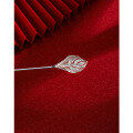 wholesale 999 Sterling Silver Hairpin, Ancient Style Hanfu Hair Stick, Versatile Simple Updo Hair Accessory, Leaf-shaped Silver Hairpin-0-3