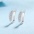 wholesale Pure Silver Ear Studs with Moissanite Inlaid, Women's Versatile and Minimalist Personalized Earrings, Cross-Border Wholesale Direct from Manufacturers-0-5