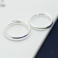 wholesale 990 Sterling Silver Plain Open Ring for Women, Minimalist Couple's Matching Band for Men, Engravable Wedding Gift-0-0