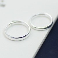 wholesale 990 Sterling Silver Plain Open Ring for Women, Minimalist Couple's Matching Band for Men, Engravable Wedding Gift-Women's one piece Adjustable opening