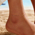 wholesale S925 Sterling Silver Trendy Minimalist Anklet for Girls, Versatile and Unique Ankle Chain with a Subtle Elegance-0-2
