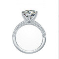 S925 Silver D Color Moissanite Women's Simulation Ring, 1 Carat Adjustable Opening-0-3