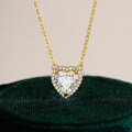 Sterling Silver Heart Pendant Necklace for Women Cross-Border Wholesale-0-0