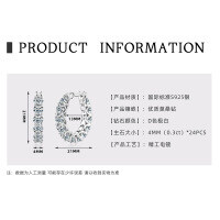 S925 Sterling Silver D Color Moissanite Starry Shining Earrings-Fully Diamond Luxury Earrings [White Gold] 4mm  925 Silver