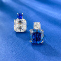 wholesale 925 SilverJewelry NewFashion OL Blue and White Zircon Earrings WomenWish Best-Seller-0-2
