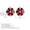 wholesale S925 Silver Light Luxury Jewelry Garnet Earrings, European and American Fashion Natural Gemstone Ear Studs Ear Drops-0-1