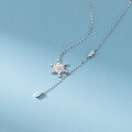 wholesale S925 Sterling Silver Sweet Forest-style Snowflake Diamond-inlaid Teardrop Pendant Necklace Elegant Christmas Necklace for Women Y01339-0-3