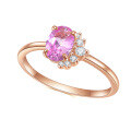 wholesale Rose Gold S925 Sterling Silver with Pink Sapphire Gemstone Ring, Fashion Minimalist Luxury-0-0