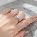 S925 Sterling Silver Moissanite Six-Prong 1-Carat Bridal Ring-0-2