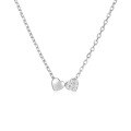 wholesale S925 Sterling Silver Fashion Double Heart Necklace, Women's Diamond Accented Love Collarbone Chain, Popular in Europe and America, Ins Style-0-6