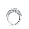 925 Sterling Silver Princess Cut Four-Prong Moissanite Ring for Women-0-0