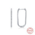wholesale S925 Sterling Silver U-Shaped Diamond Accent Trendy Minimalist INS Style Ear Cuffs-0-3