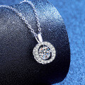Metal Pendant with 1ct D Color Moissanite Jumping Heart-0-0
