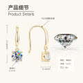 S925 Sterling Silver 1-Carat Moissanite Simple Earrings for Women-0-2
