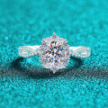 S925 Sterling Silver Moissanite Ring for Women, Oval, Luxe and Versatile-0-4