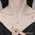 S925 Sterling Silver 1ct Moissanite Clavicle Necklace, Korean Style Minimalist Eight-Claw Wholesale-0-2