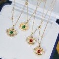 wholesale S925 Sterling Silver Red Elk Antique Chinese Style Peace Lock Original Pendant Collarbone Chain Luxury Commute-0-2