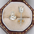 Sterling Silver Square Moissanite Stud Earrings for Women-0-12