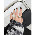 wholesale S925 Sterling Silver 430 Korean Version Ins Minimalist Geometric Arc Surface Smooth Ring for Women-0-2