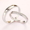 wholesale 925 Sterling Silver Plated Diamond Couple Rings Pair, Korean Style Openable Diamond Rings, Creative Matching Couple Bands, Silver Jewelry Wholesale-0-5