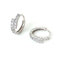 S925 Sterling Silver Moissanite Classic Ultra-Sparkling Light Luxury Commuter Stud Earrings-White gold earrings