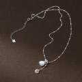 wholesale S925 silver Nalan fresh sweet ins style design diamond-inlaid cat's eye fortune bag necklace Y02019-0-3